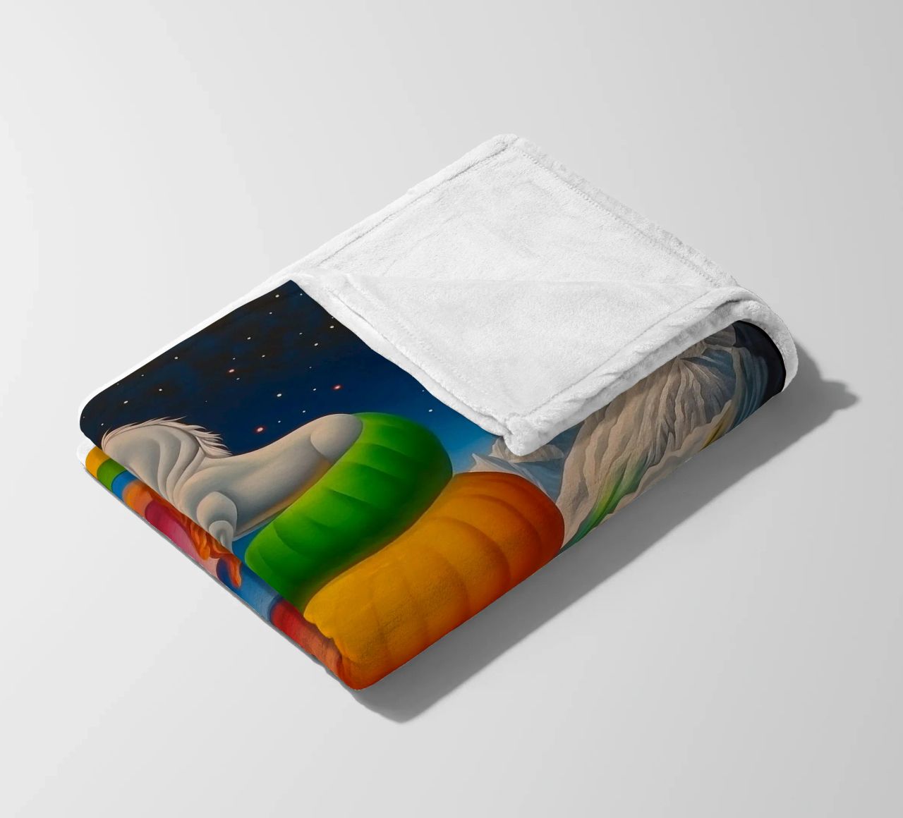 Unicorno in un mondo colorato coperta in pile da Motivate-Today