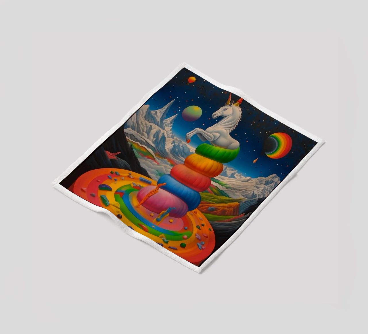 Unicorno in un mondo colorato coperta in pile da Motivate-Today