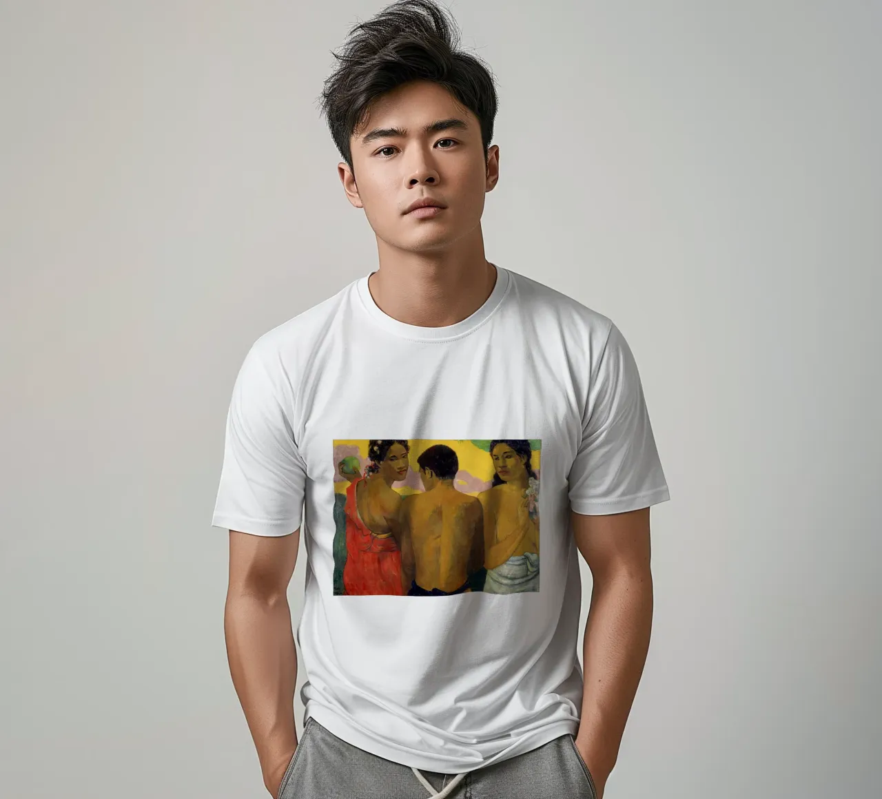 Paul Gauguin - Tre tahitiani t-shirt da Timeless Artworks