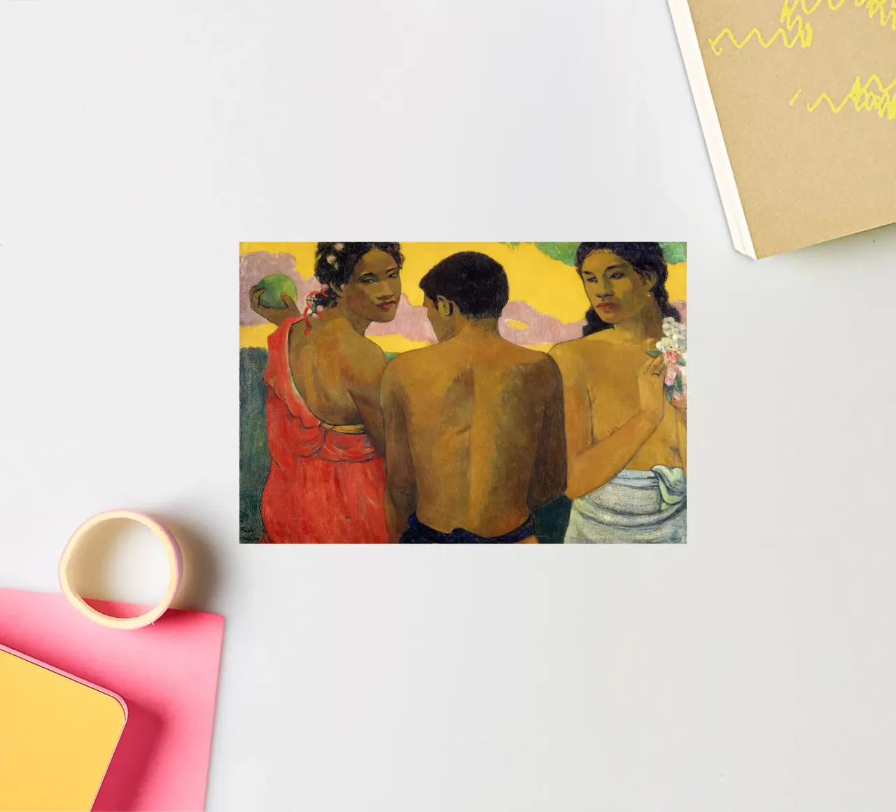 Paul Gauguin - Three Tahitians sticker by Timeless Artworks