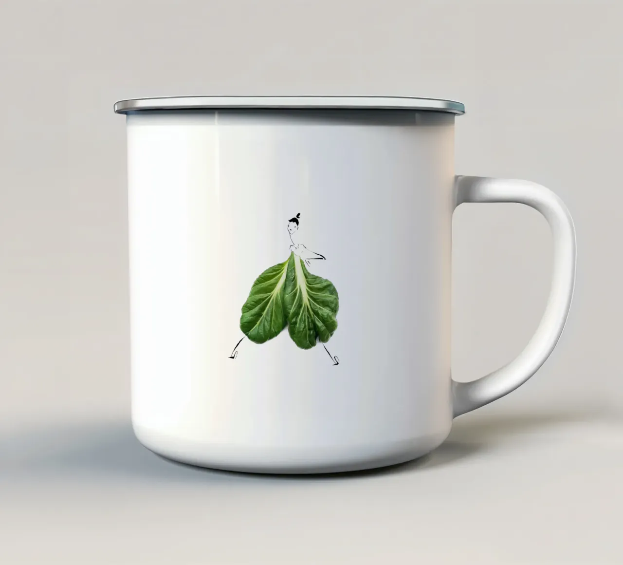 Tatsoi tazza in smalto da Gretchen Roehrs