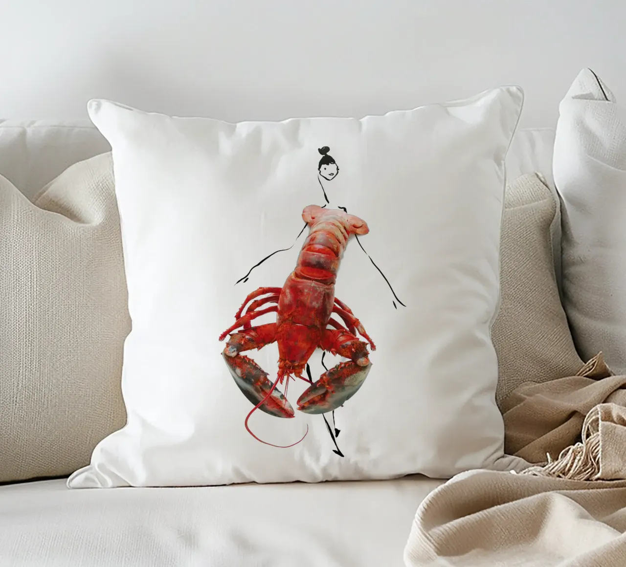 The Lobster cuscino da Gretchen Roehrs