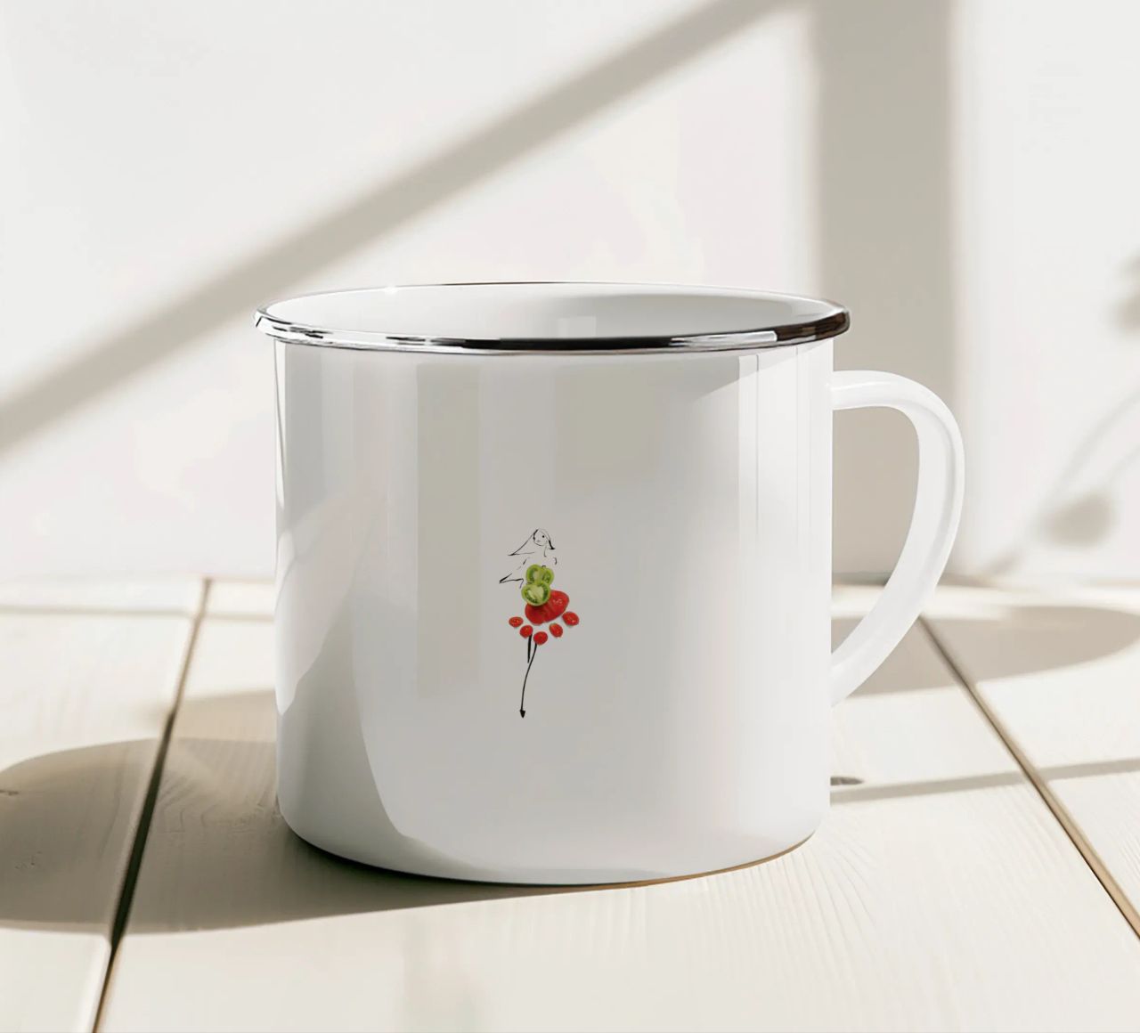 Tomatoes tazza in smalto da Gretchen Roehrs