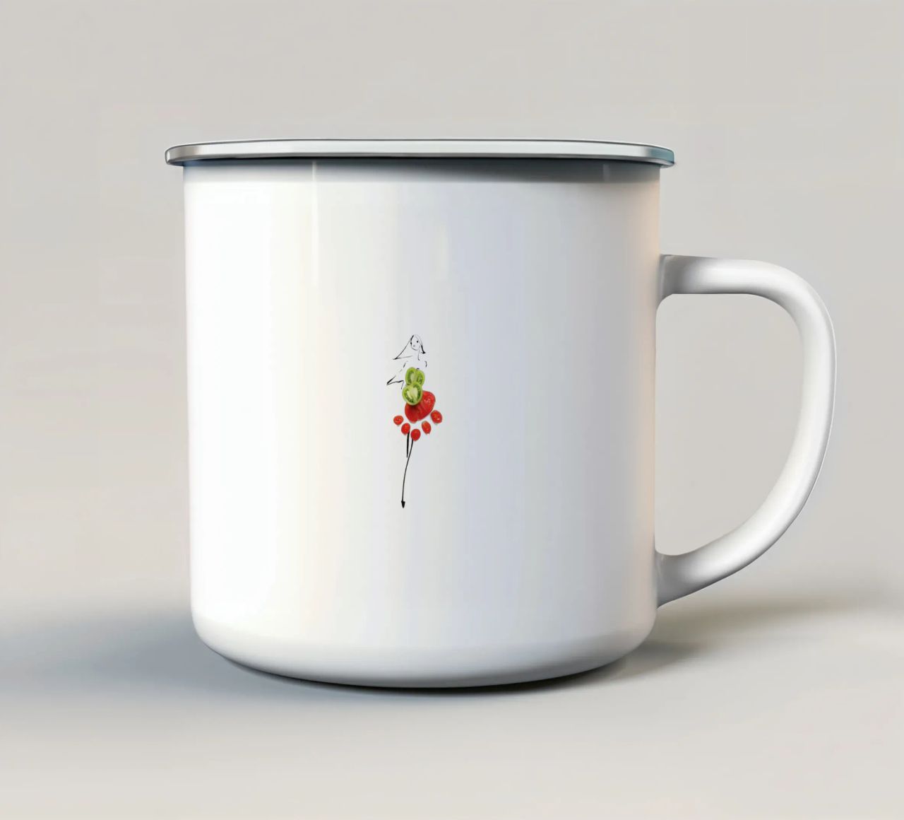 Tomatoes tazza in smalto da Gretchen Roehrs