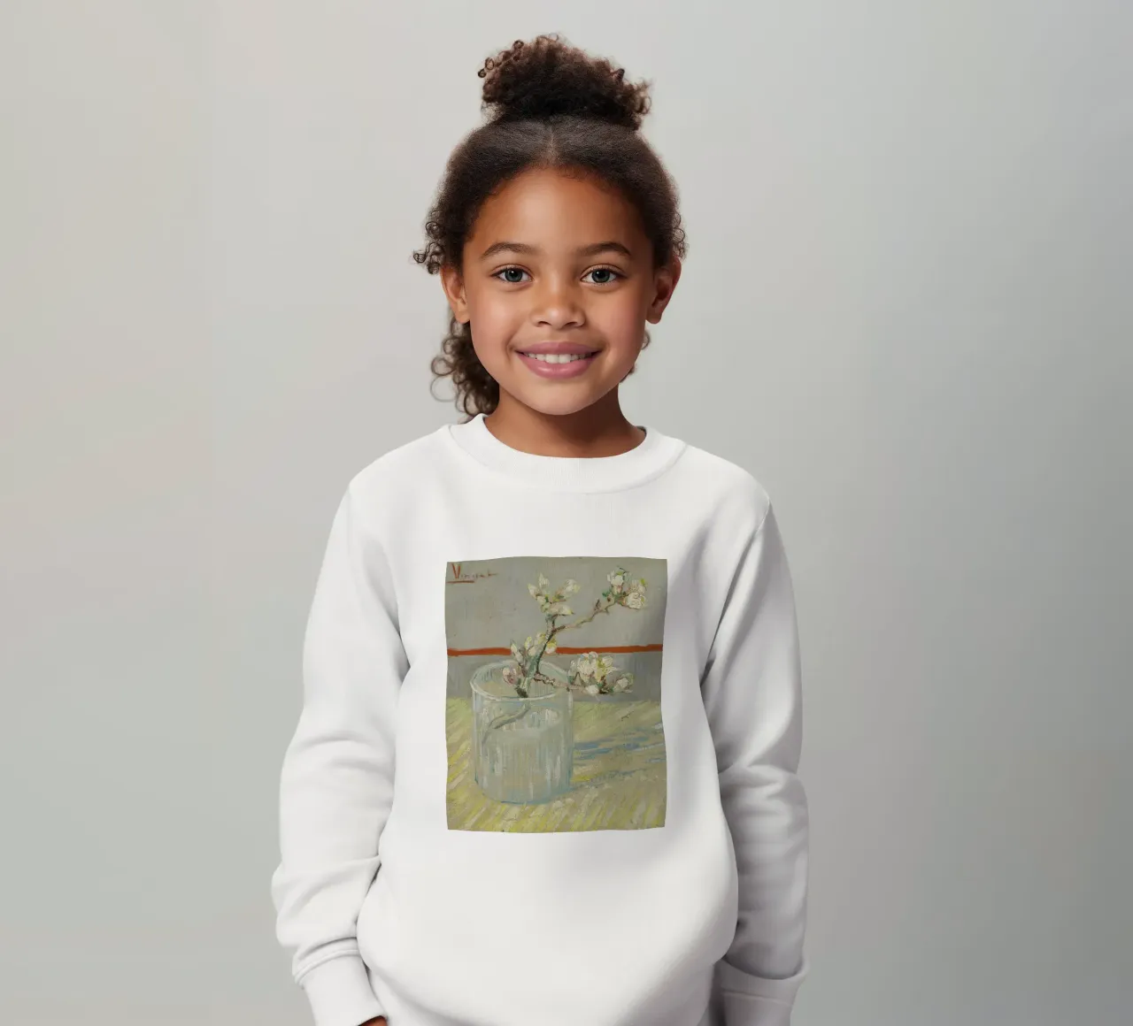 Vincent van Gogh - Rametto di mandorlo fiorito in un bicchiere felpa bambino da Timeless Artworks