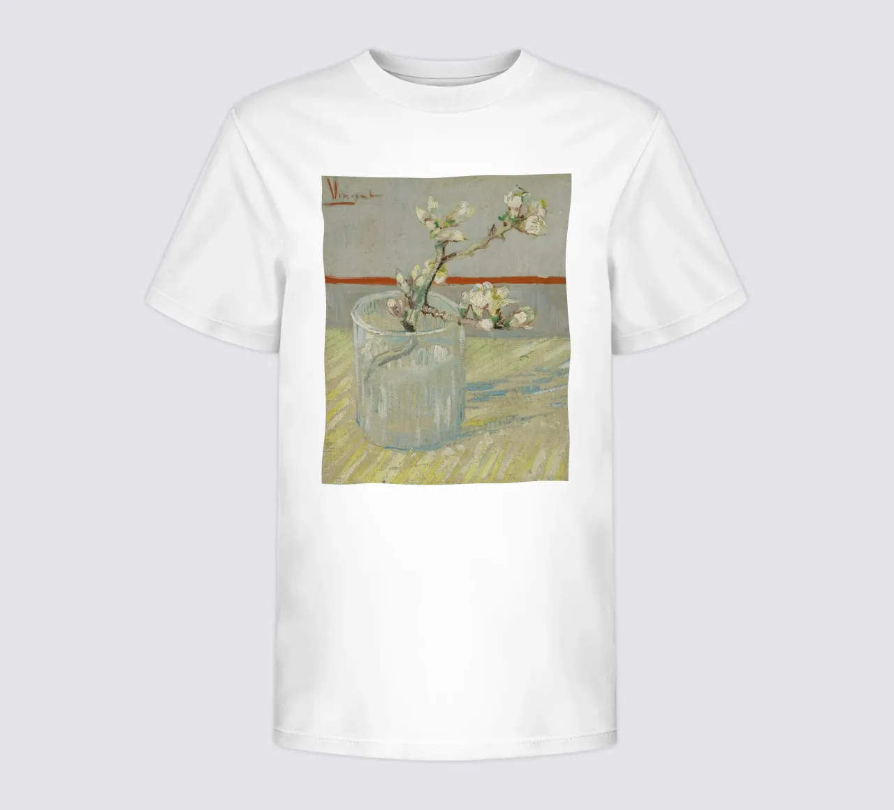 Vincent van Gogh - Sprig of Flowering Almond in a Glass kids t-shirt by Timeless Artworks
