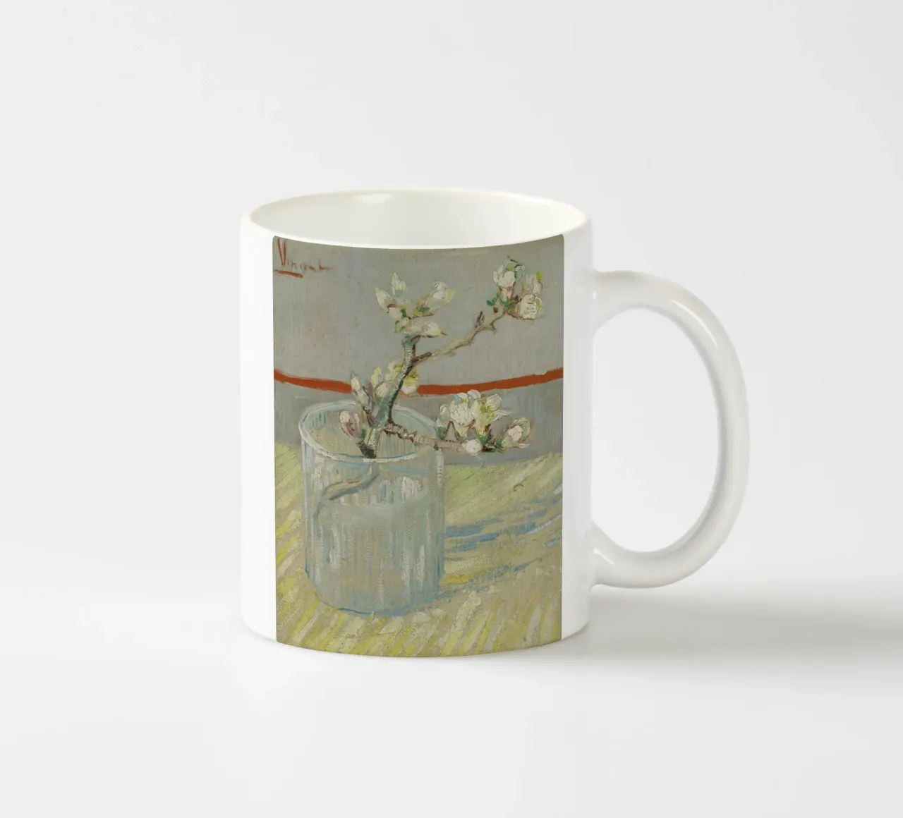 Vincent van Gogh - Rametto di mandorlo fiorito in un bicchiere tazza in ceramica da Timeless Artworks