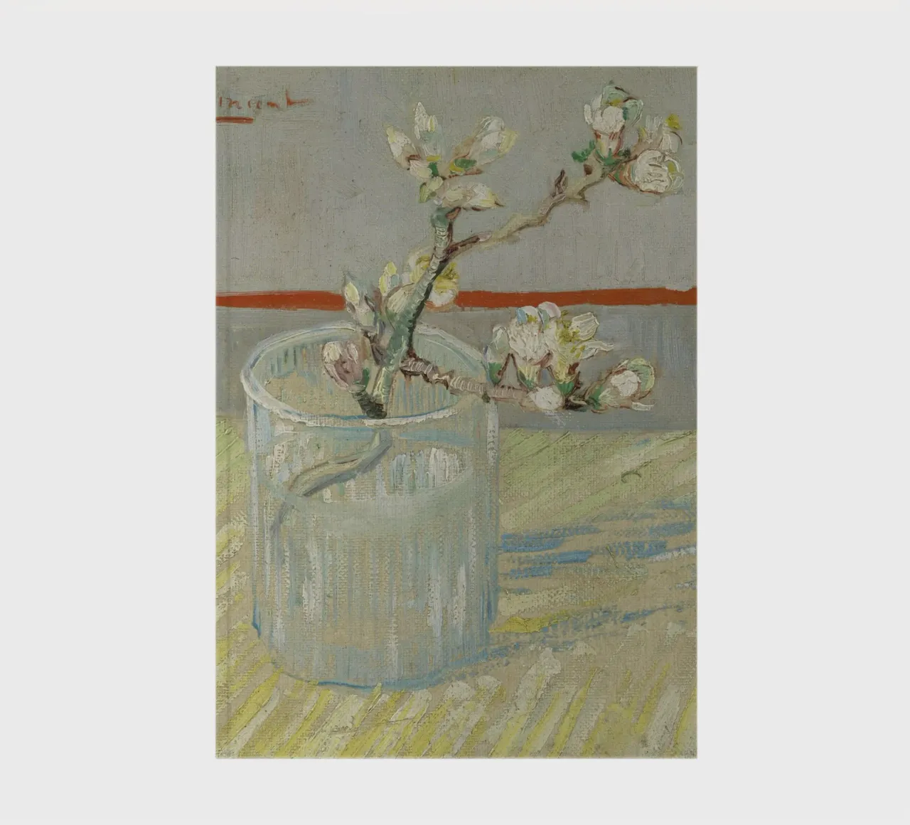 Vincent van Gogh - Branche d'amande fleurie dans un verre carnet de notes de Timeless Artworks