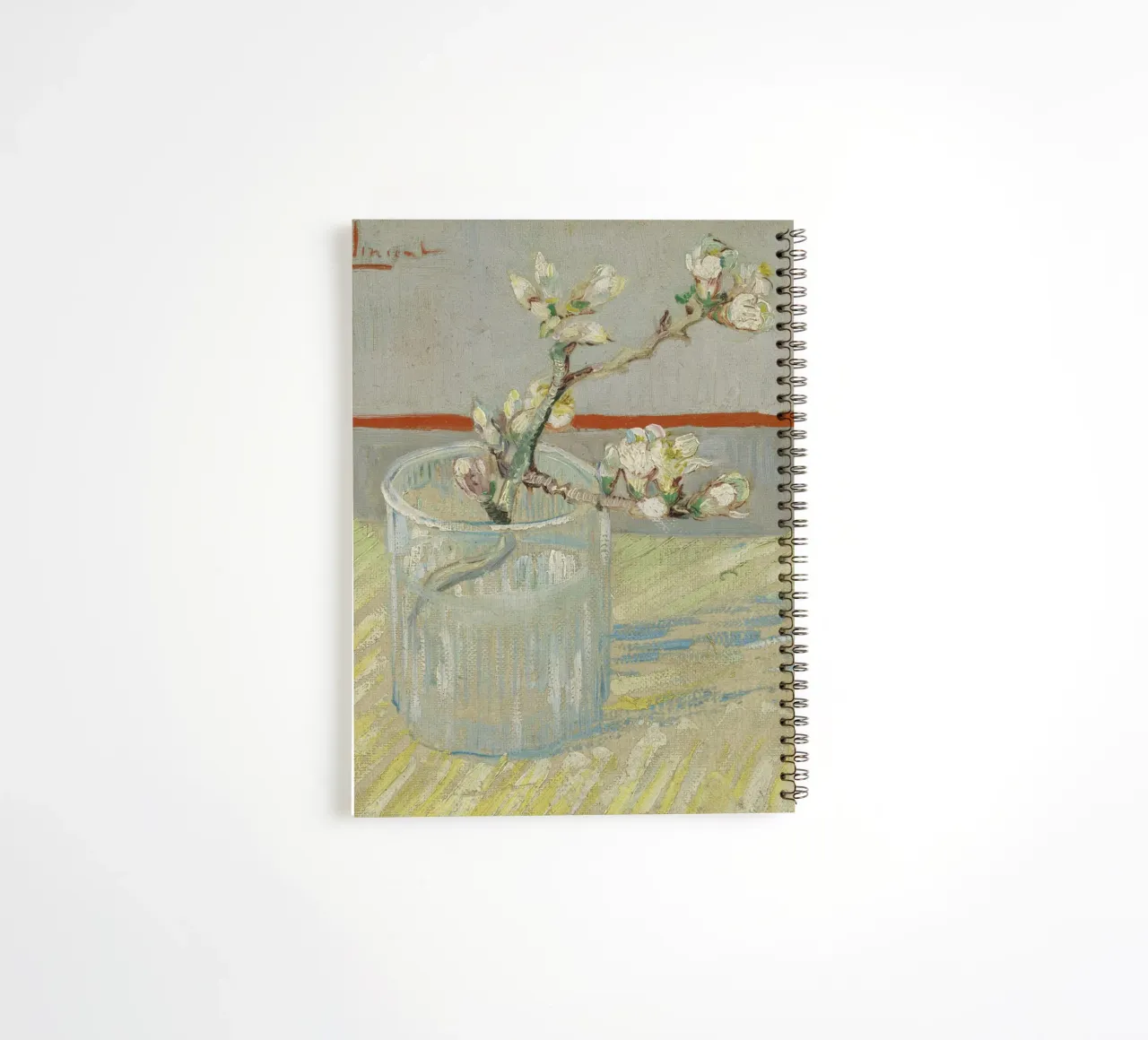 Vincent van Gogh - Zweig einer blühenden Mandel in einem Glas Ringbuch von Timeless Artworks