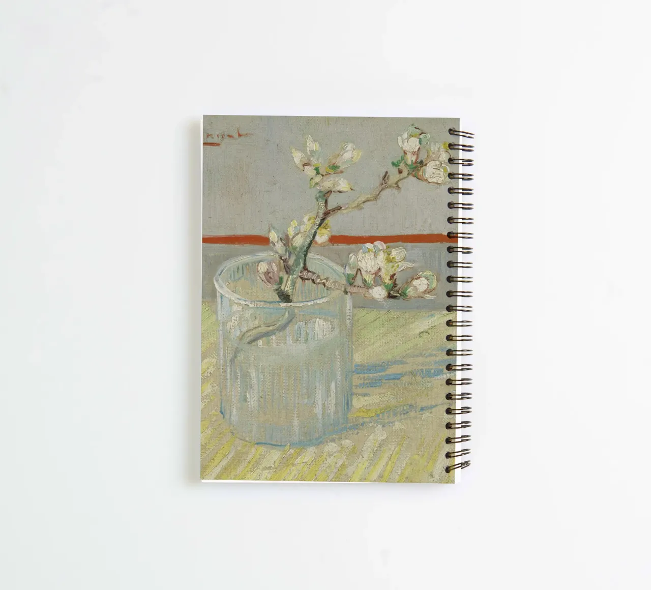 Vincent van Gogh - Zweig einer blühenden Mandel in einem Glas Ringbuch von Timeless Artworks