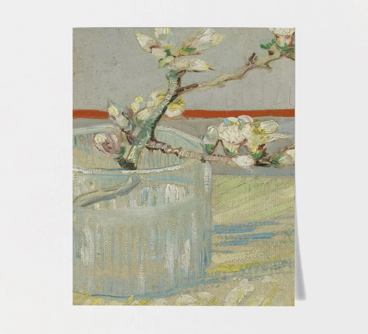 Vincent van Gogh - Zweig einer blühenden Mandel in einem Glas Stickerbogen von Timeless Artworks