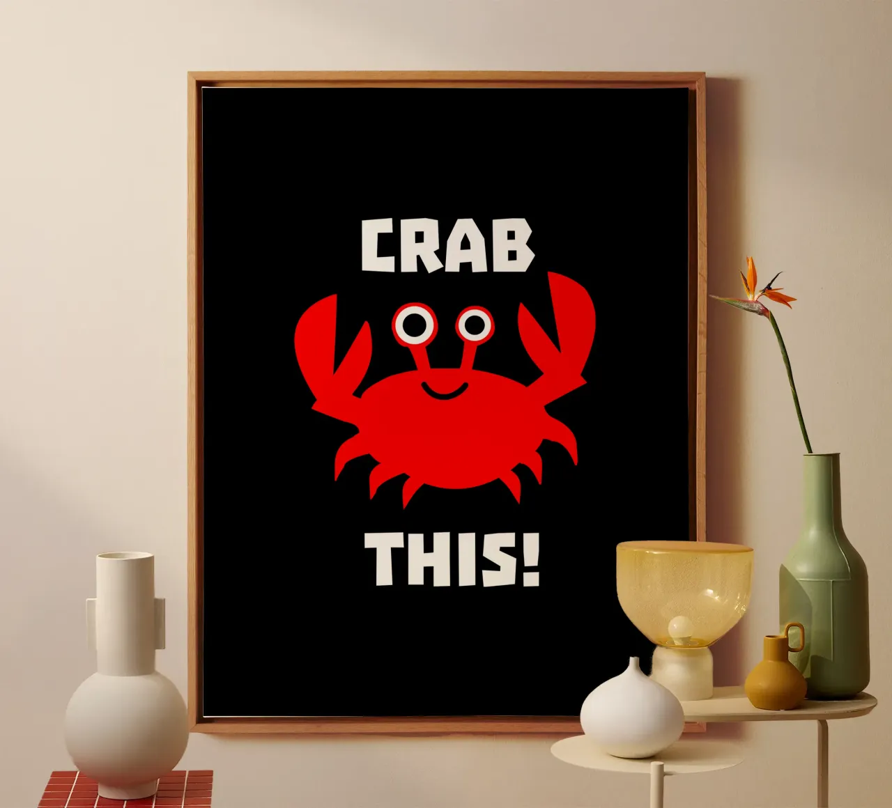 Crab this tela con Cornice a cassetta da baobabprintstore