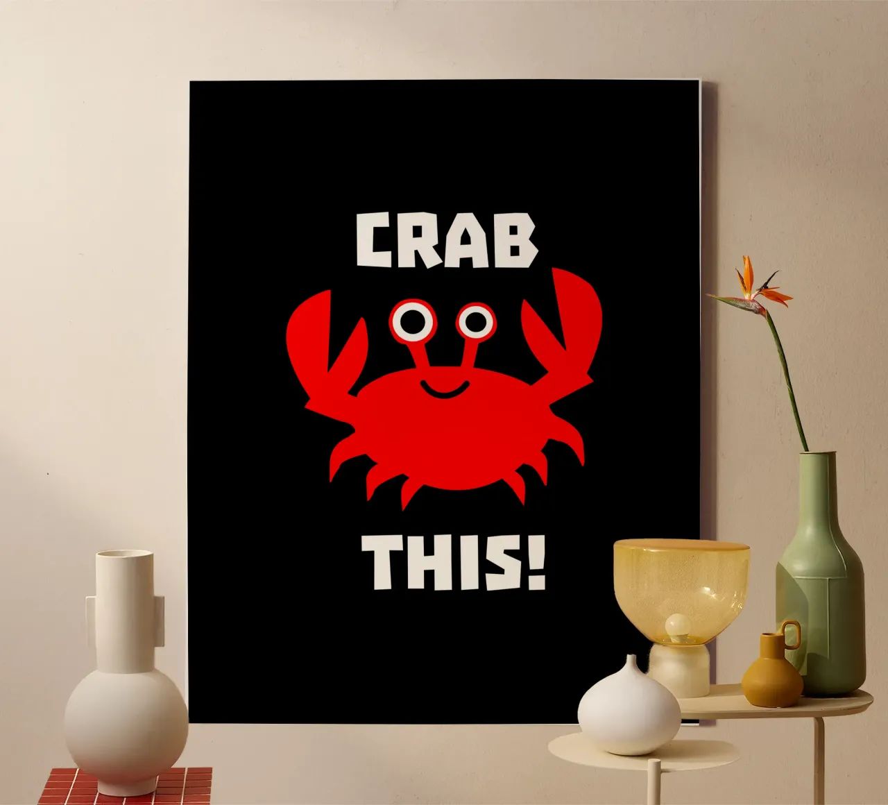 Crab this tela con Cornice a cassetta da baobabprintstore