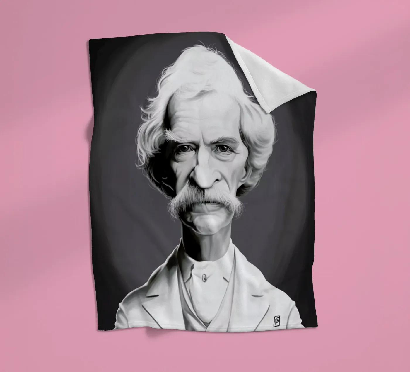 Mark Twain Fleecedecke von Rob Art | Illustration