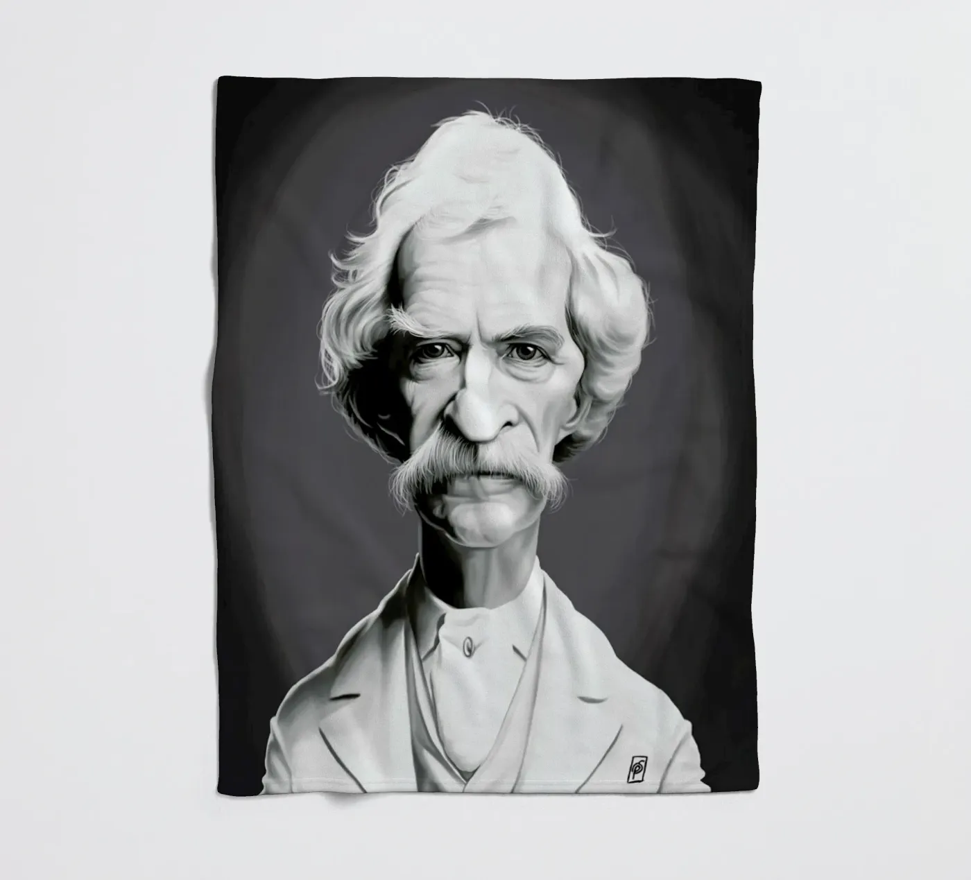 Mark Twain Fleecedecke von Rob Art | Illustration