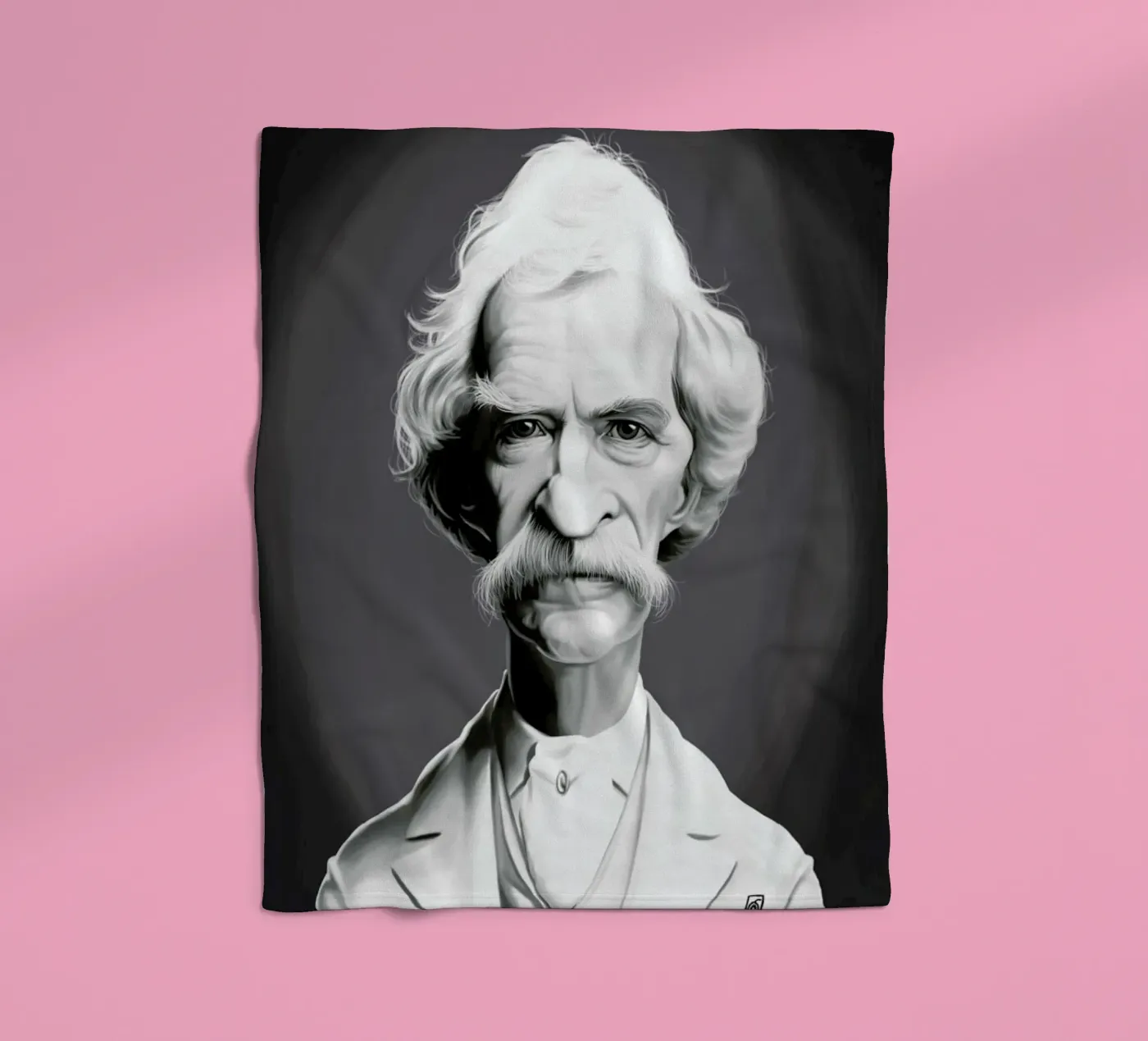 Mark Twain Fleecedecke von Rob Art | Illustration
