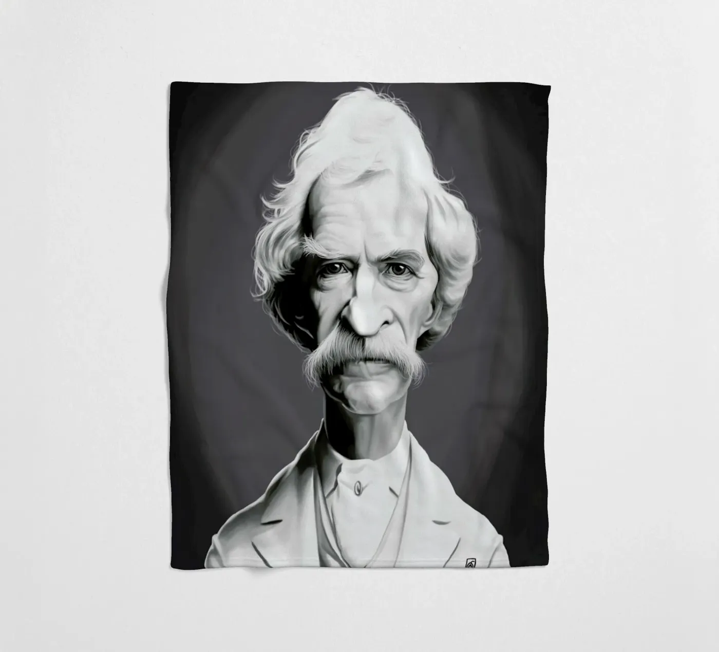Mark Twain Fleecedecke von Rob Art | Illustration