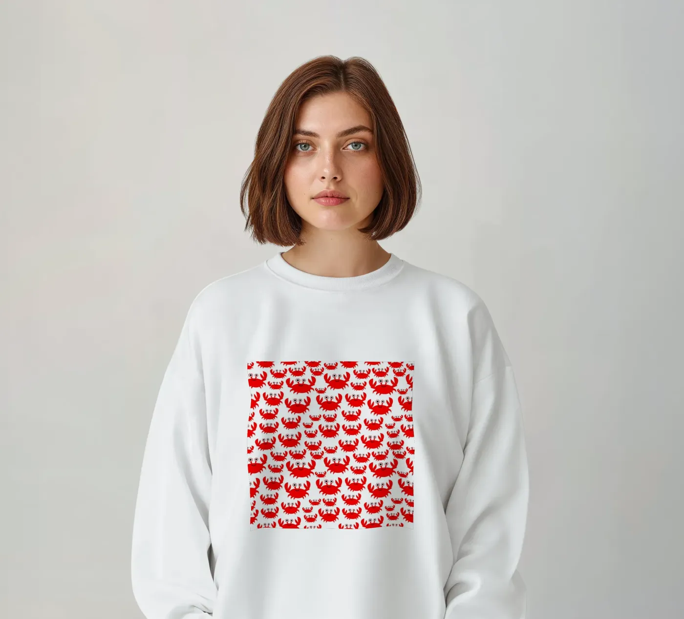 crab pattern felpa da baobabprintstore