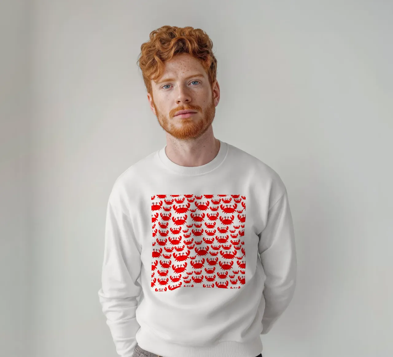 crab pattern felpa da baobabprintstore