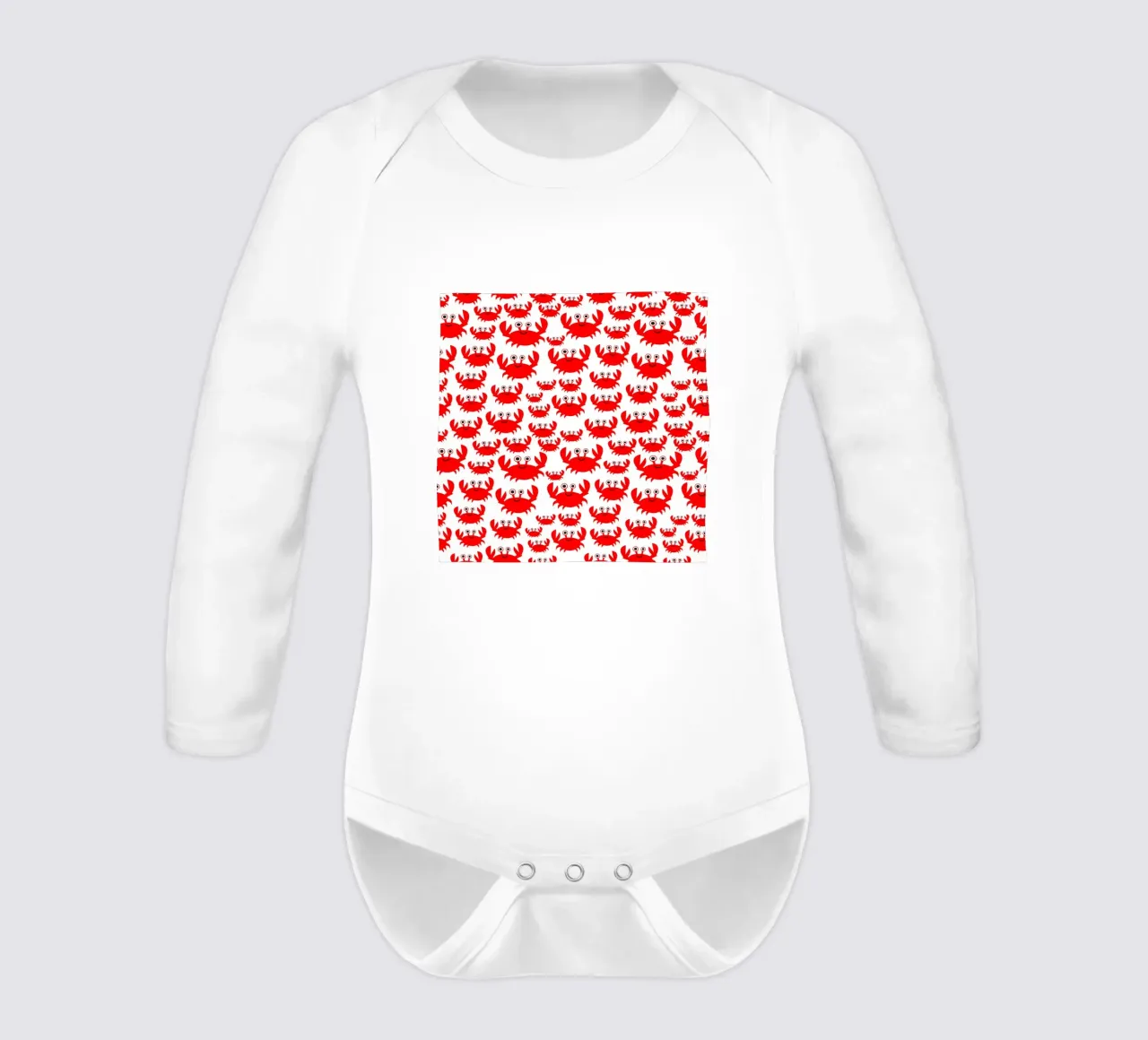 crab pattern body neonato maniche lunghe da baobabprintstore
