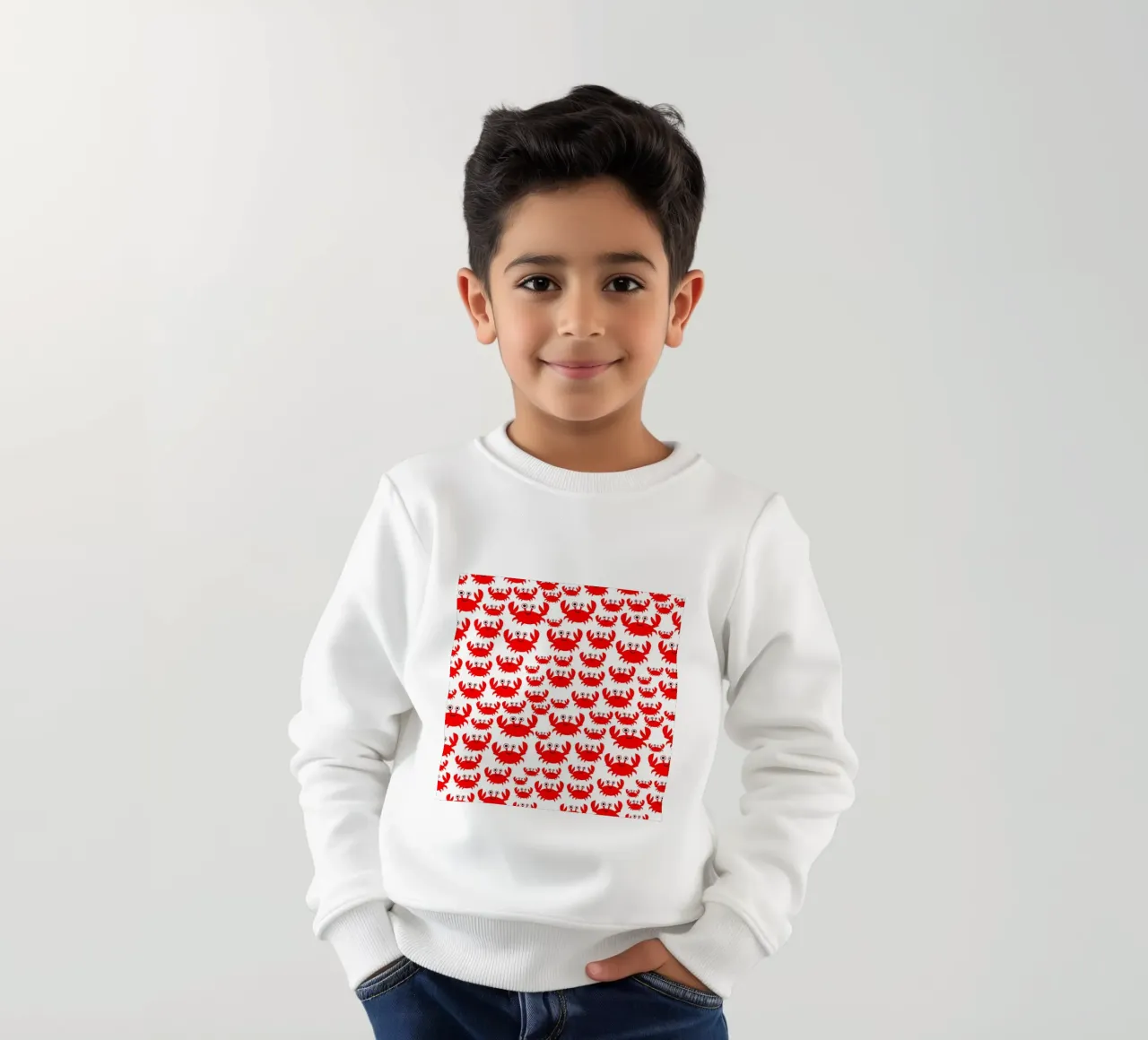 crab pattern felpa bambino da baobabprintstore