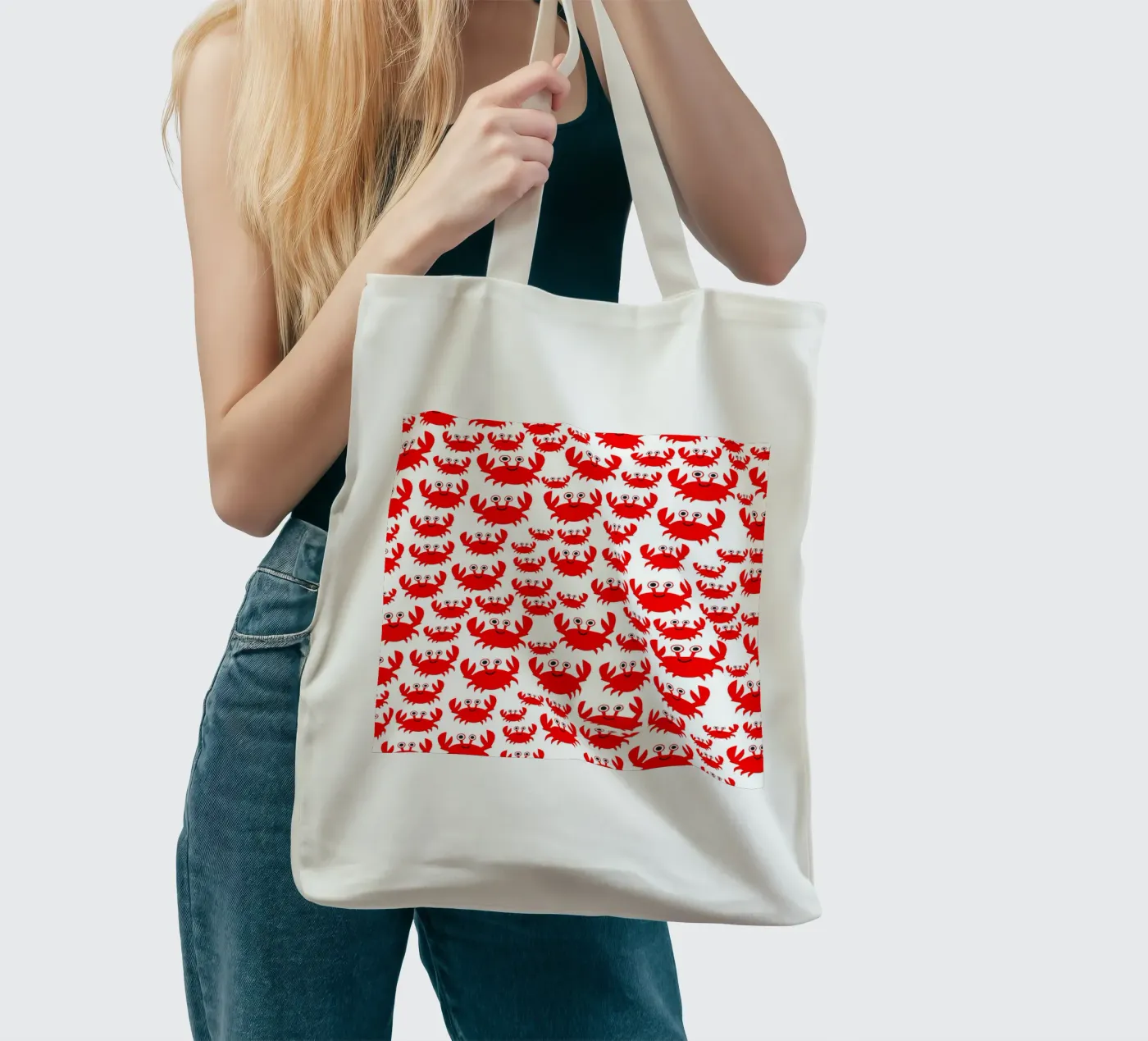 crab pattern tote bag by baobabprintstore