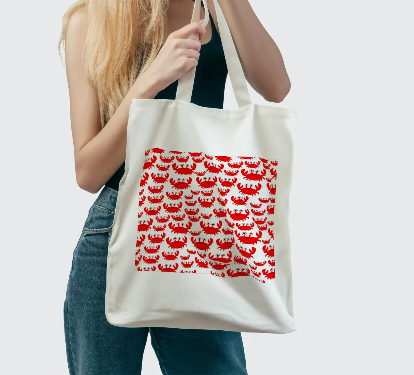crab pattern tote bag by baobabprintstore