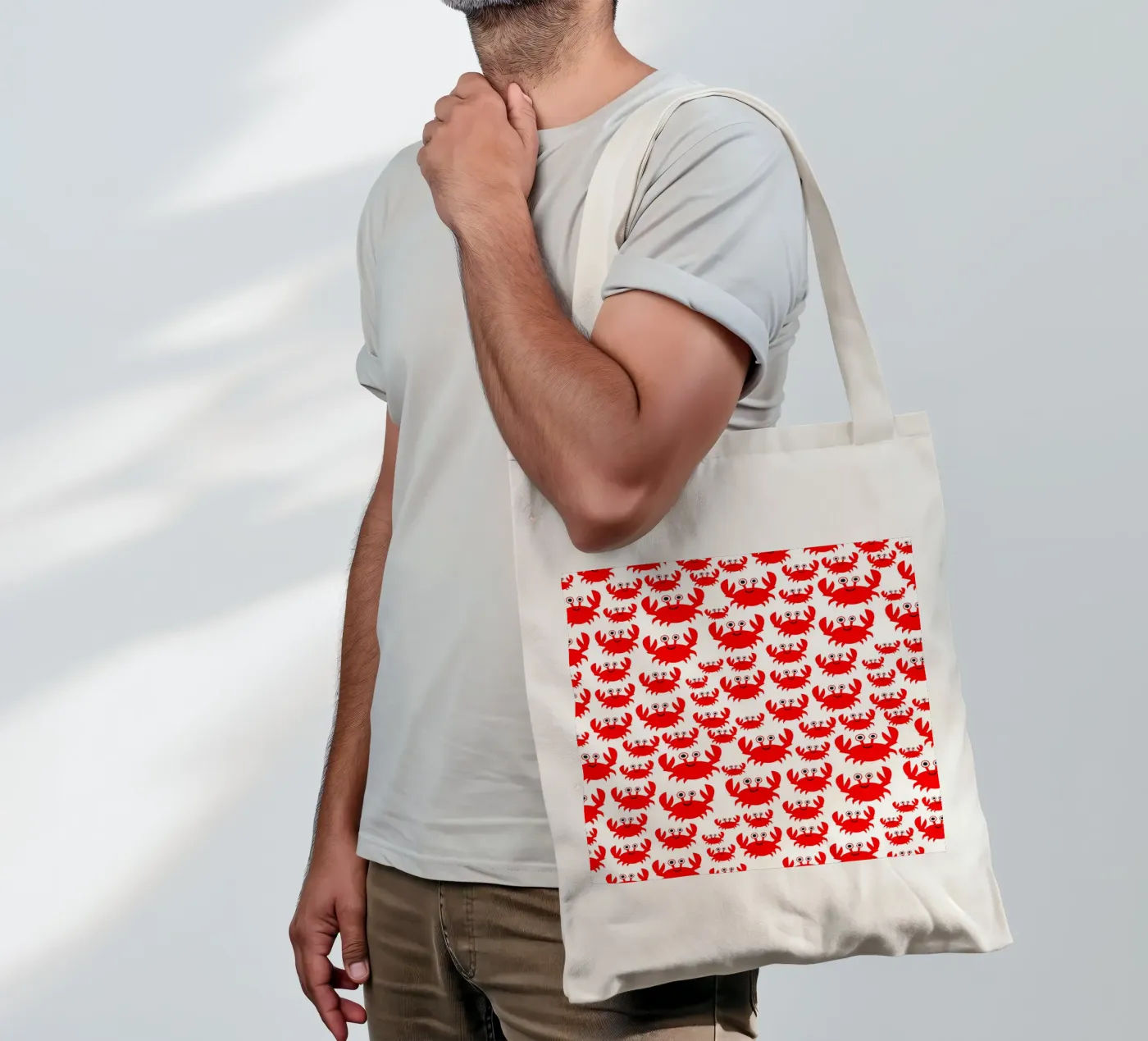 crab pattern tote bag by baobabprintstore