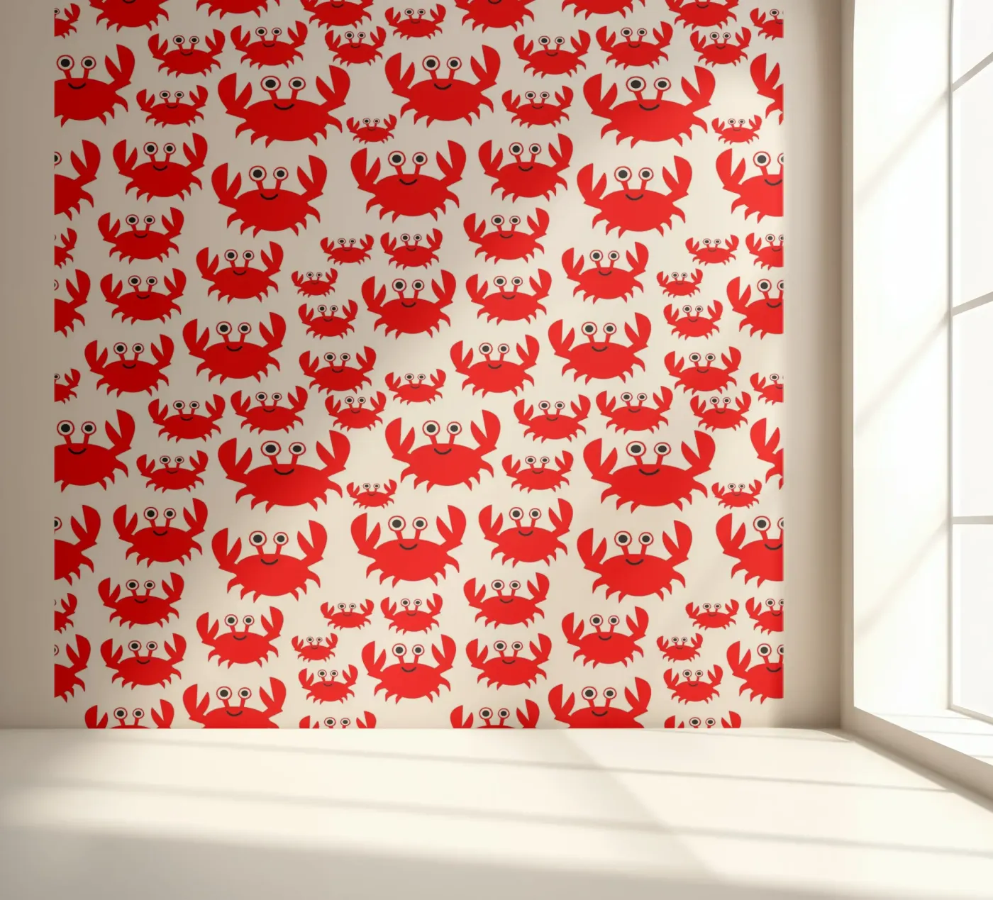 crab pattern fotobehang van baobabprintstore