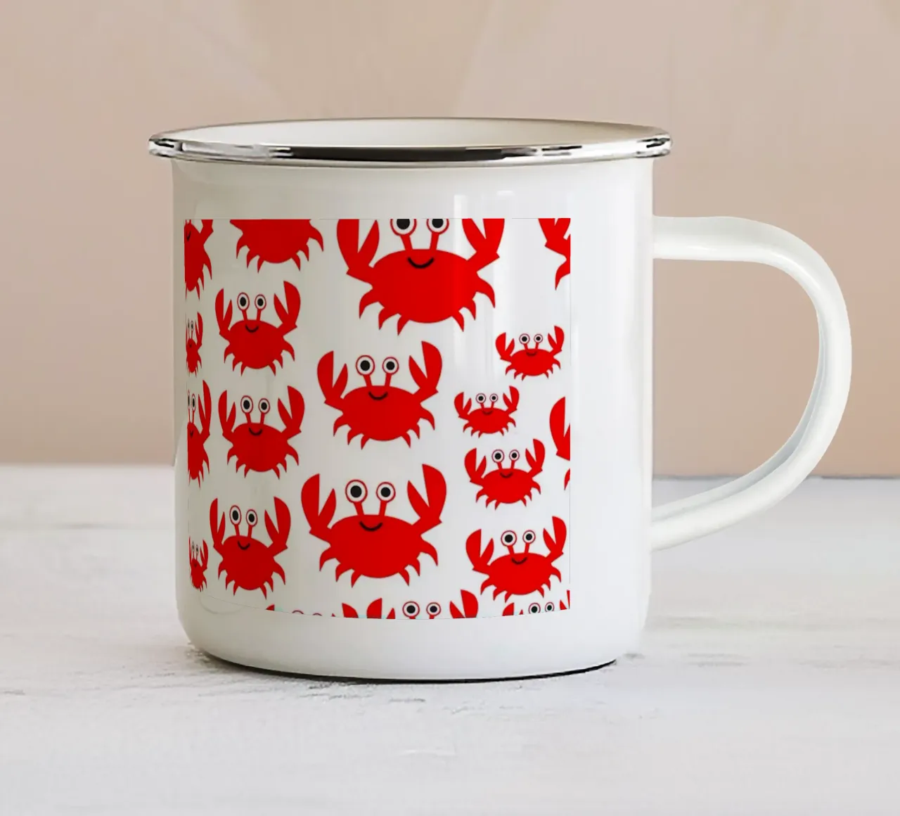 crab pattern tazza in smalto da baobabprintstore
