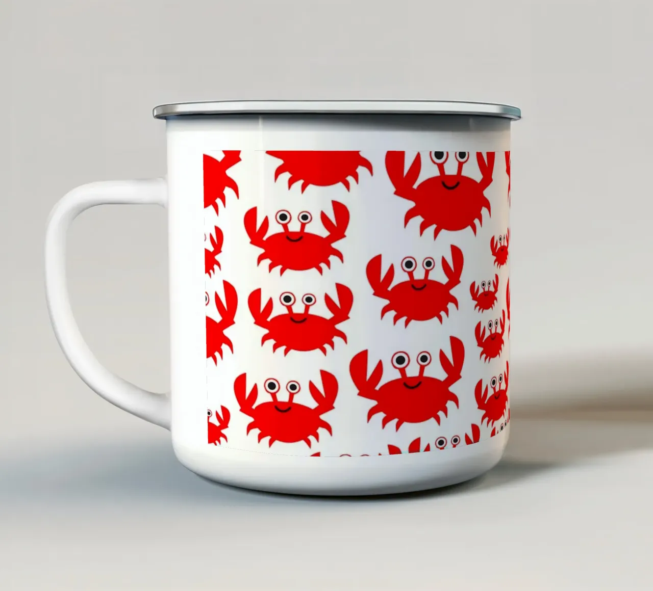 crab pattern tazza in smalto da baobabprintstore