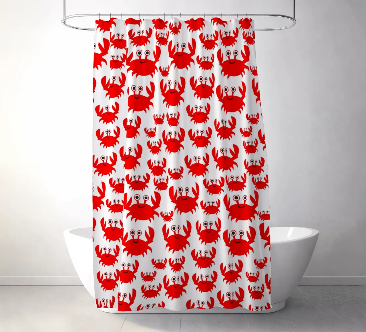 crab pattern tenda da doccia da baobabprintstore