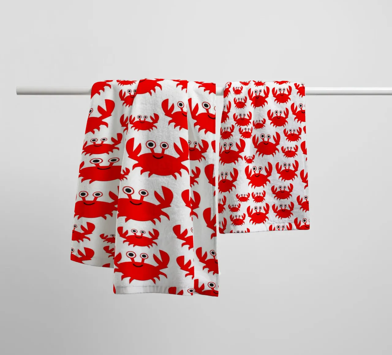 crab pattern asciugamano da bagno da baobabprintstore