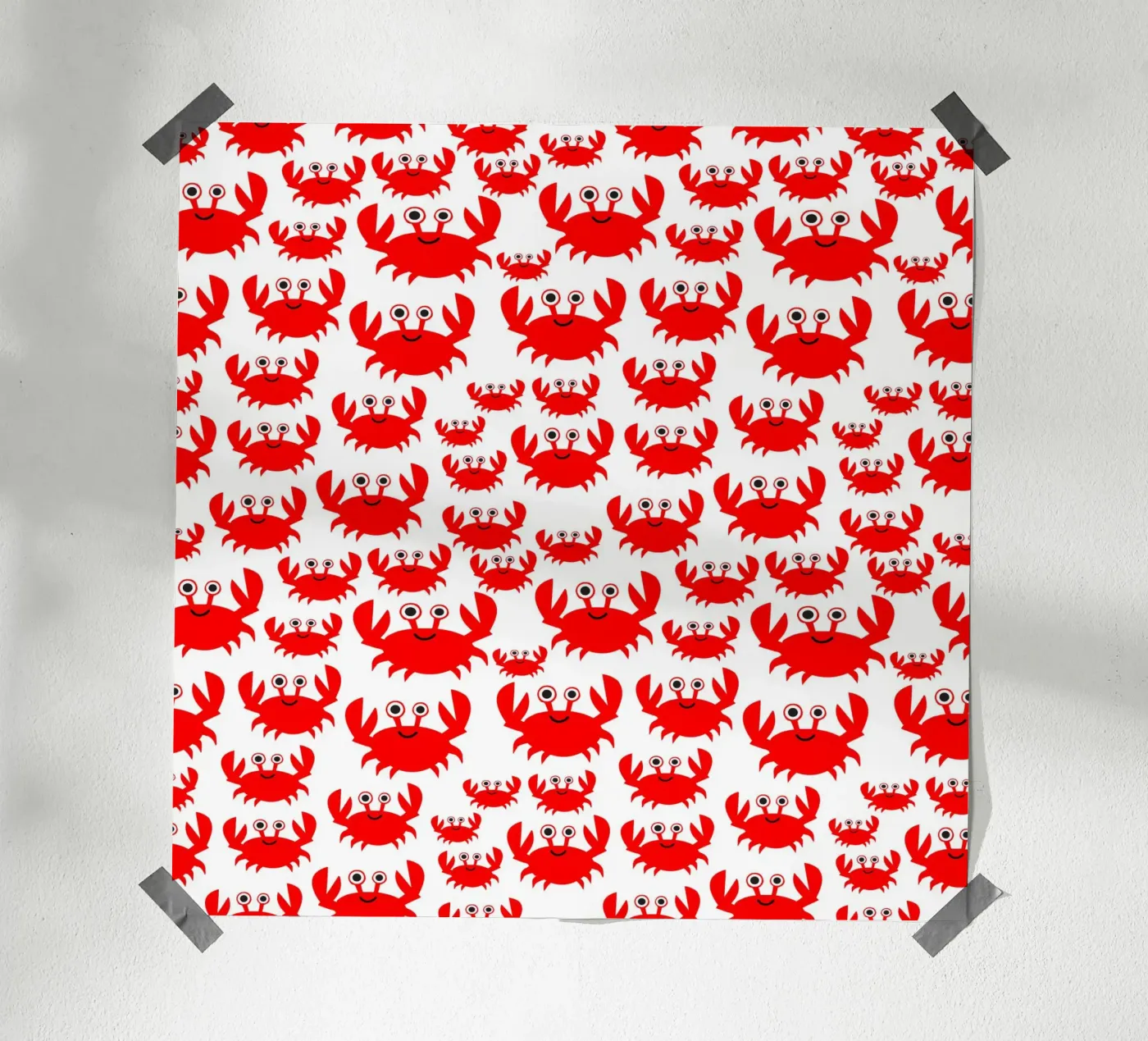 crab pattern poster by baobabprintstore