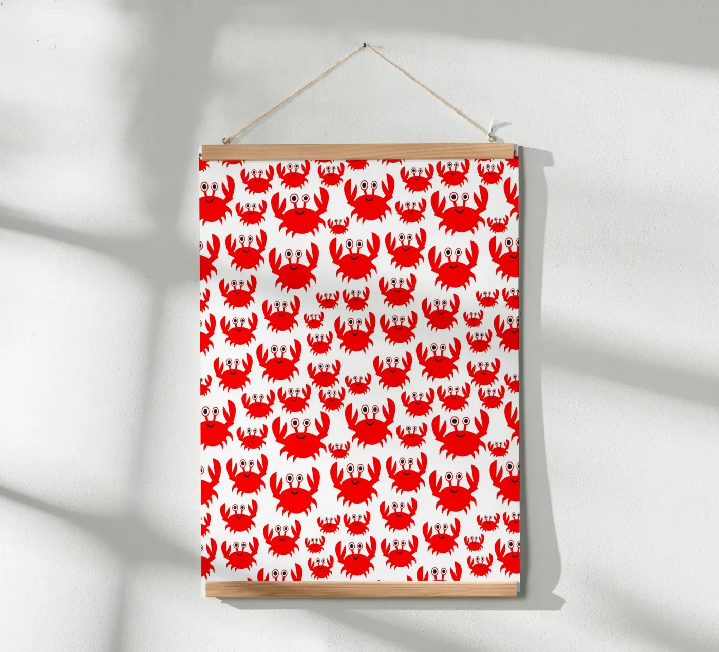 crab pattern poster by baobabprintstore
