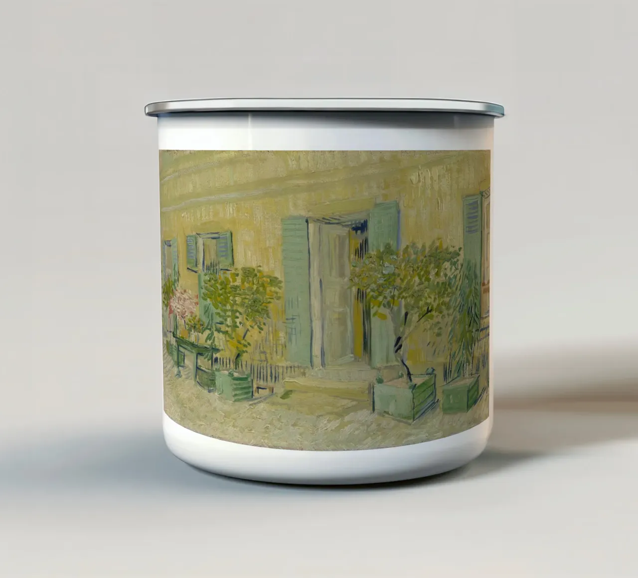 Vincent van Gogh - Esterno di un ristorante ad Asnières tazza in smalto da Timeless Artworks