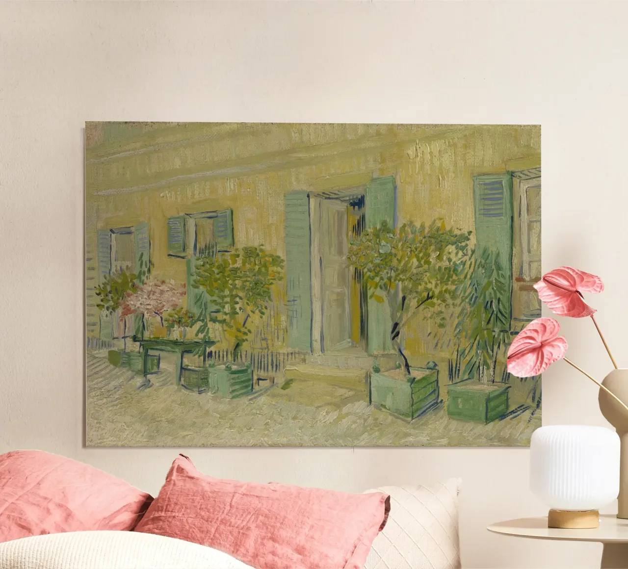 Vincent van Gogh - Esterno di un ristorante ad Asnières poster con telaio in alluminio da Timeless Artworks