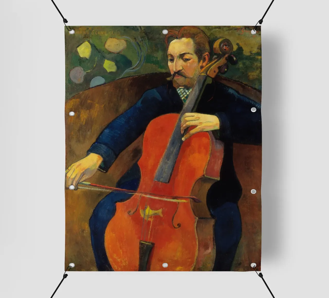 Paul Gauguin - El violonchelista Upaupa Schneklud lonas publicitarias de Timeless Artworks