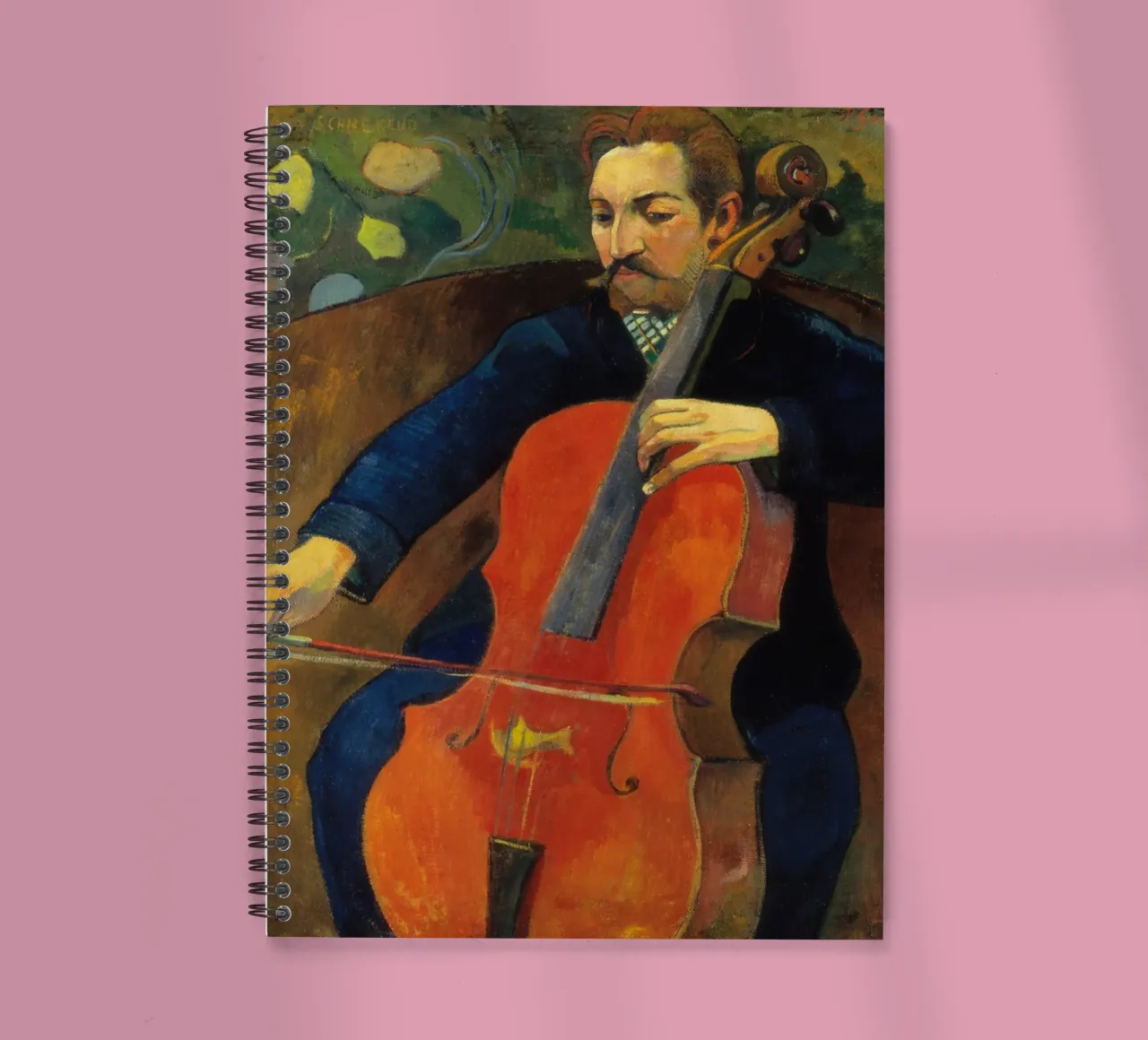 Paul Gauguin - The violoncellist Upaupa Schneklud spiral notebook by Timeless Artworks