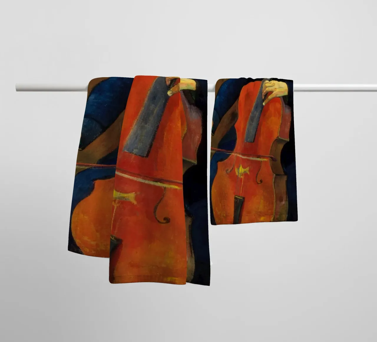 Paul Gauguin - The violoncellist Upaupa Schneklud towel by Timeless Artworks