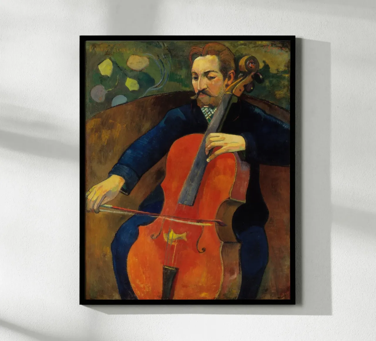 Paul Gauguin - The violoncellist Upaupa Schneklud poster with plastic frame by Timeless Artworks
