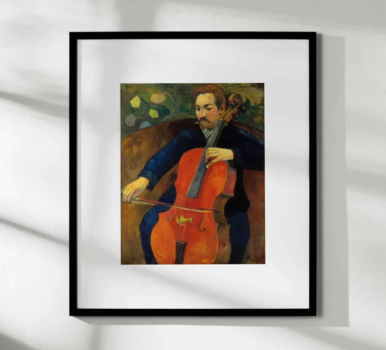 Paul Gauguin - The violoncellist Upaupa Schneklud poster with plastic frame by Timeless Artworks