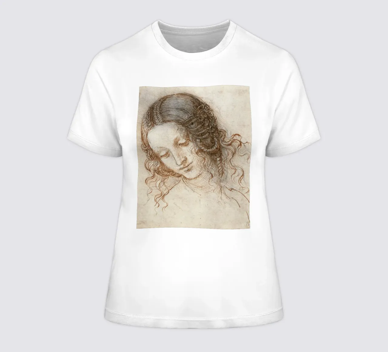 Leonardo da Vinci - Head of Leda women's fitted t-shirt by Timeless Artworks