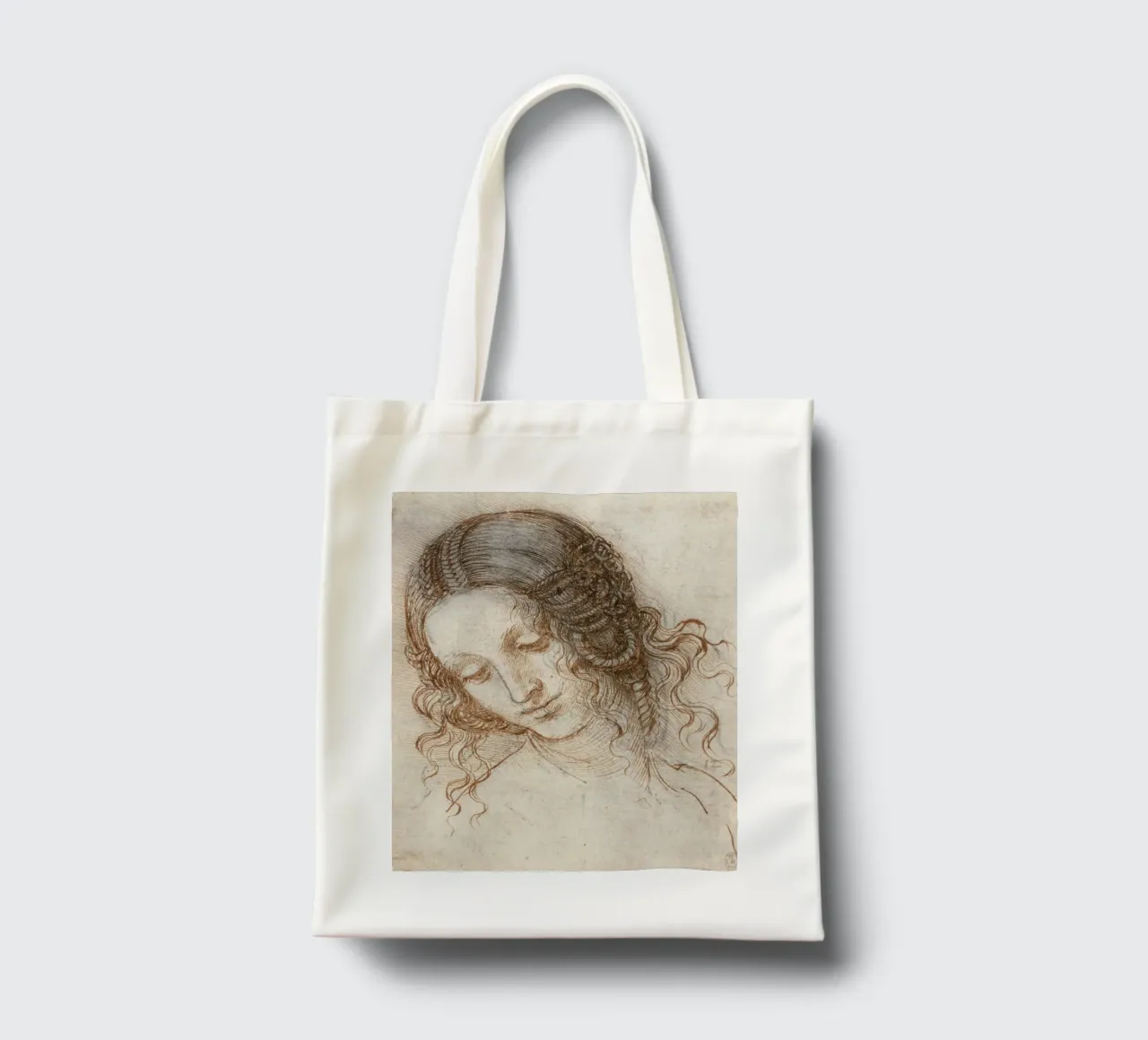 Leonardo da Vinci - Head of Leda borsa in juta da Timeless Artworks
