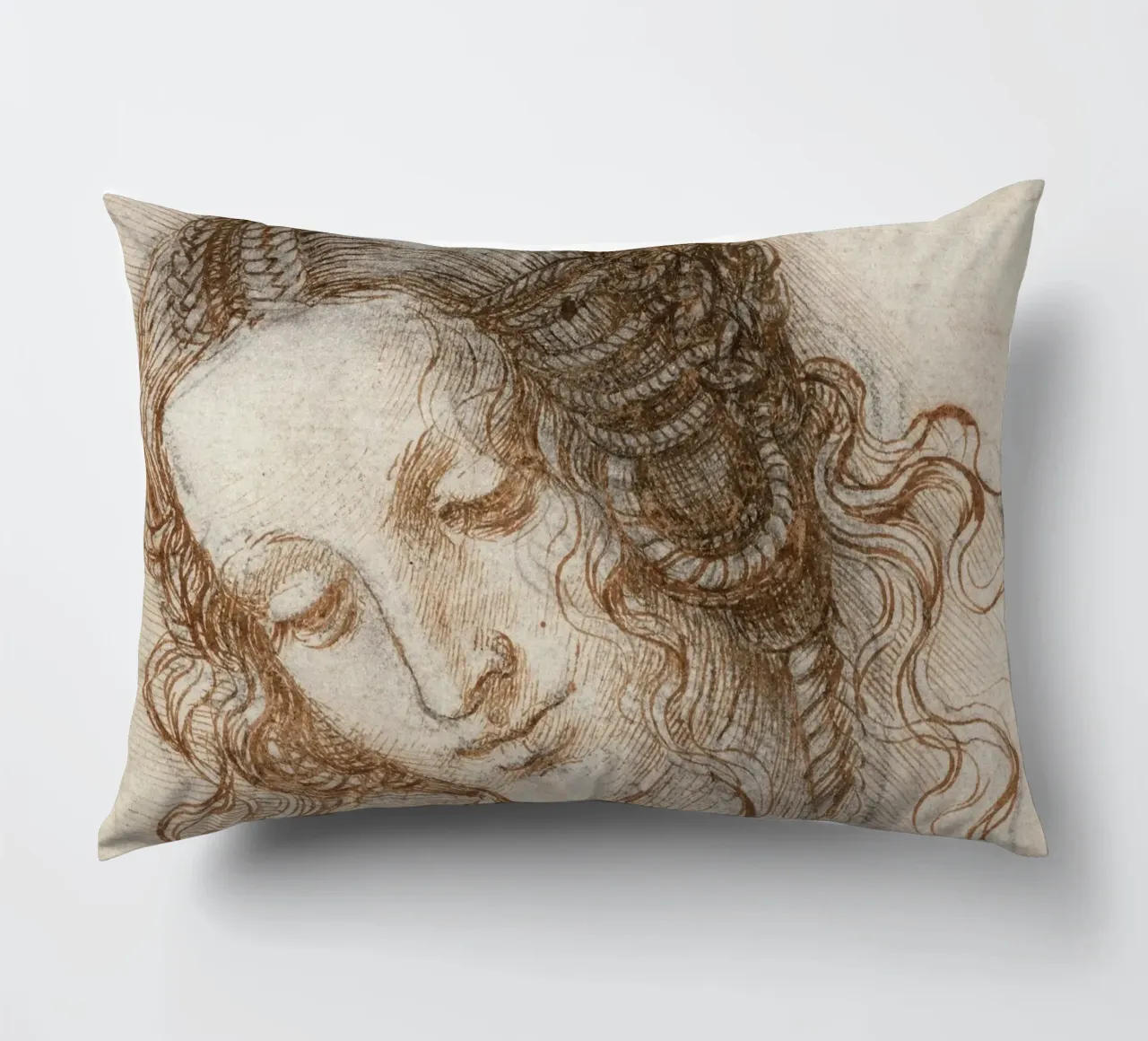 Leonardo da Vinci - Head of Leda cuscino da Timeless Artworks