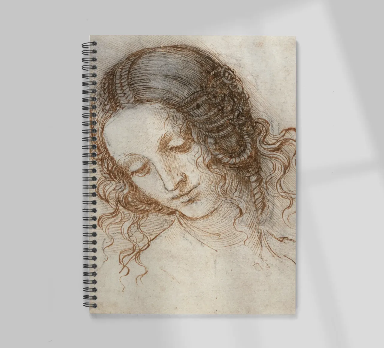 Leonardo da Vinci - Hoofd van Leda notitieboek met spiraal van Timeless Artworks