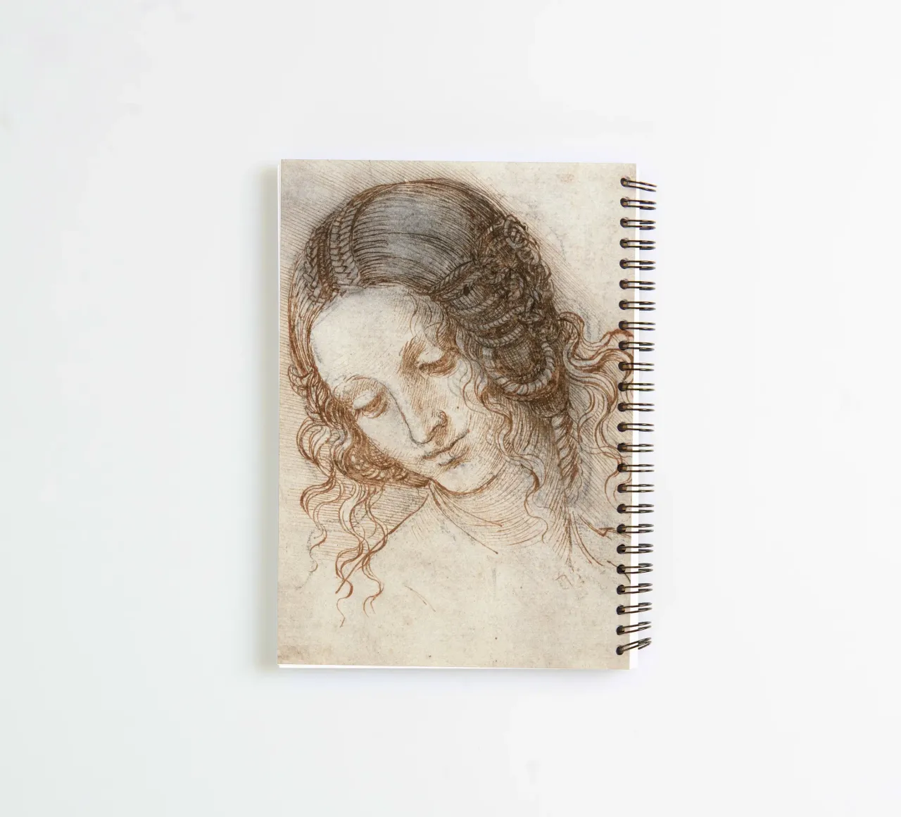 Leonardo da Vinci - Hoofd van Leda notitieboek met spiraal van Timeless Artworks