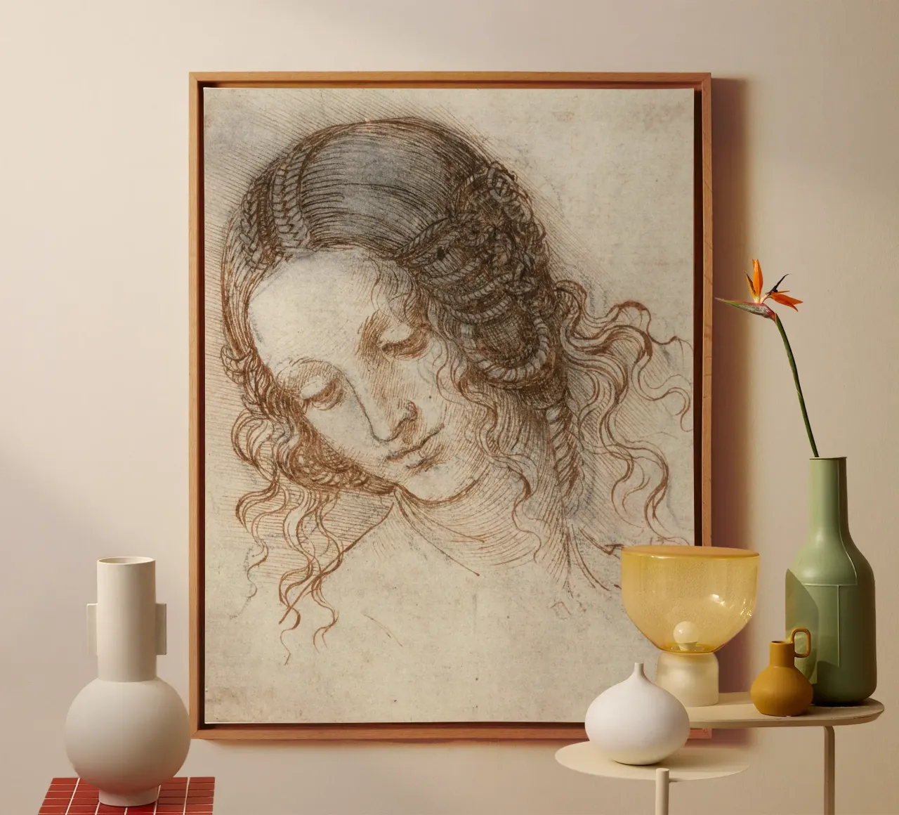 Leonardo da Vinci - Head of Leda tela da Timeless Artworks