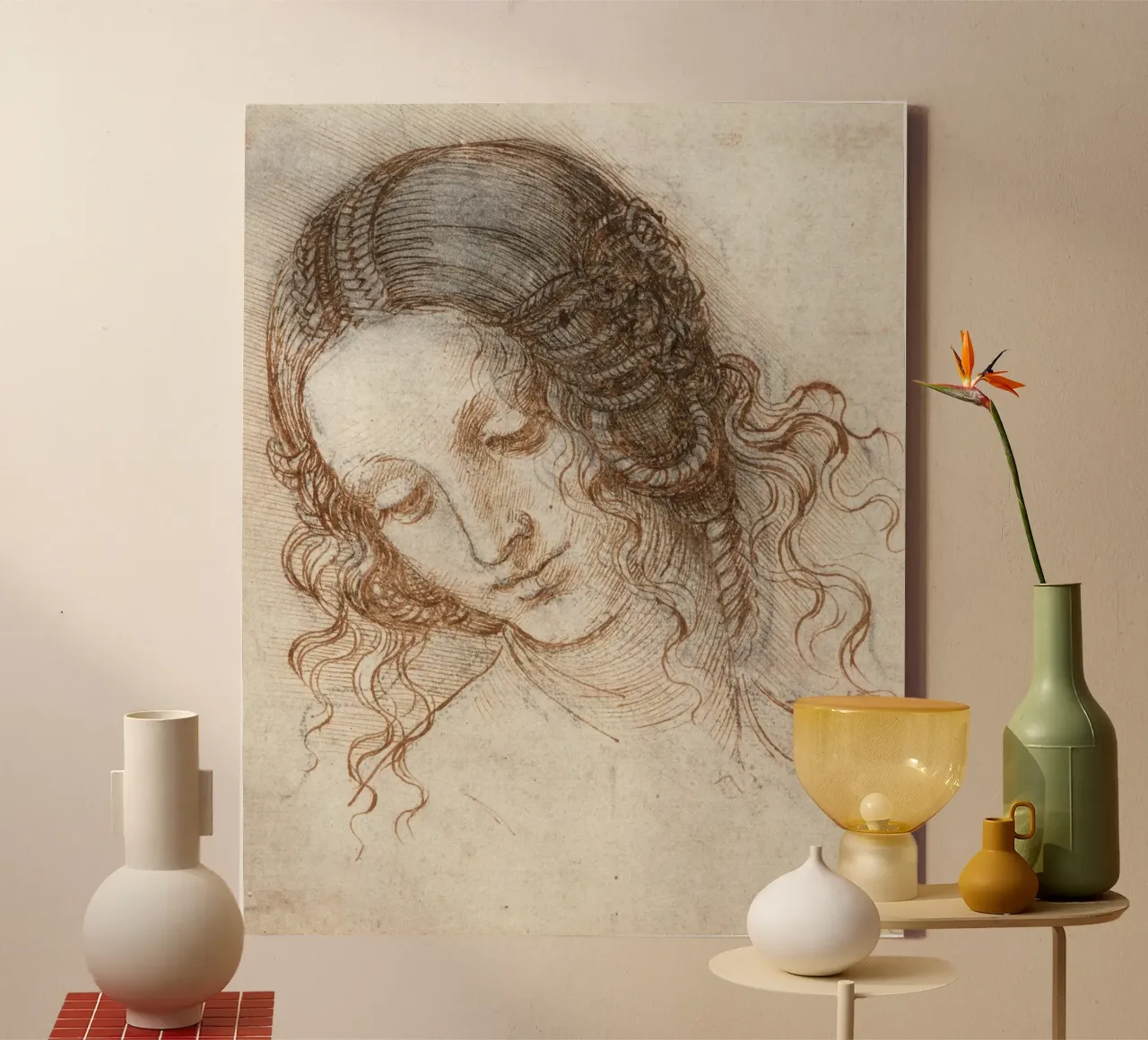 Leonardo da Vinci - Head of Leda tela da Timeless Artworks