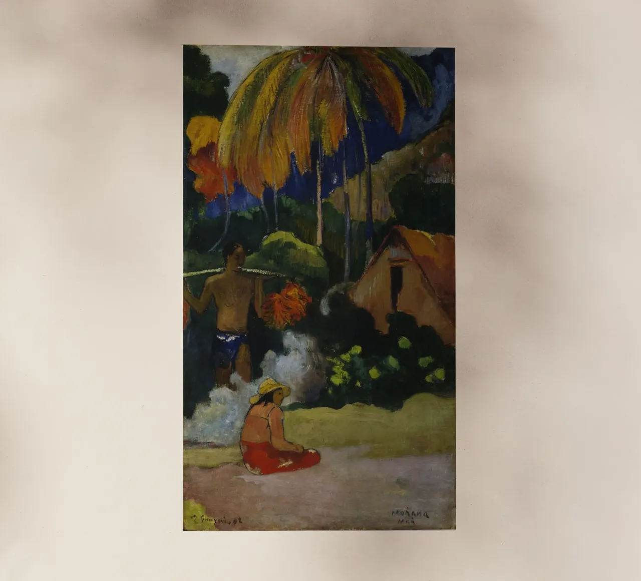 Paul Gauguin - Paesaggio a Tahiti (Mahana Maà) pellicola backlit da Timeless Artworks